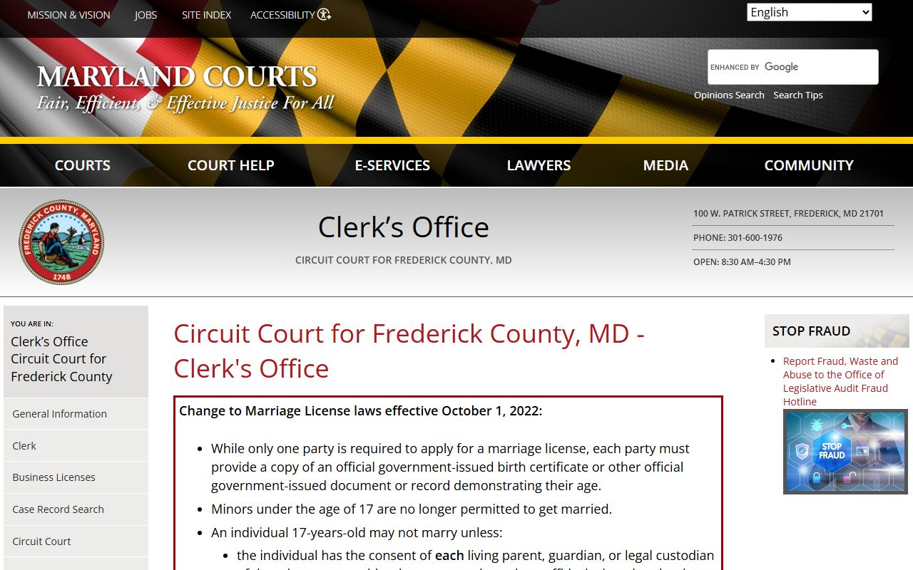 Frederick County Circuit Court clerk website for deed records