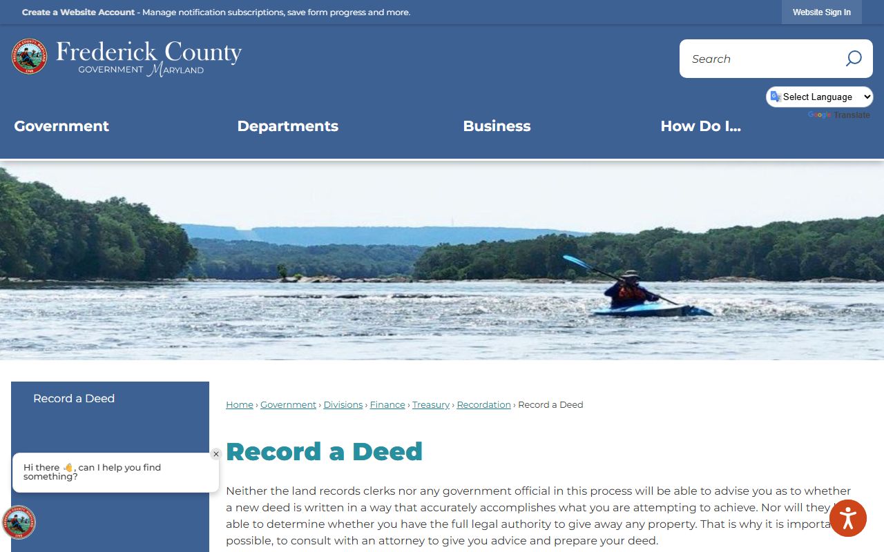 Frederick County record a deed guide for property deed recording