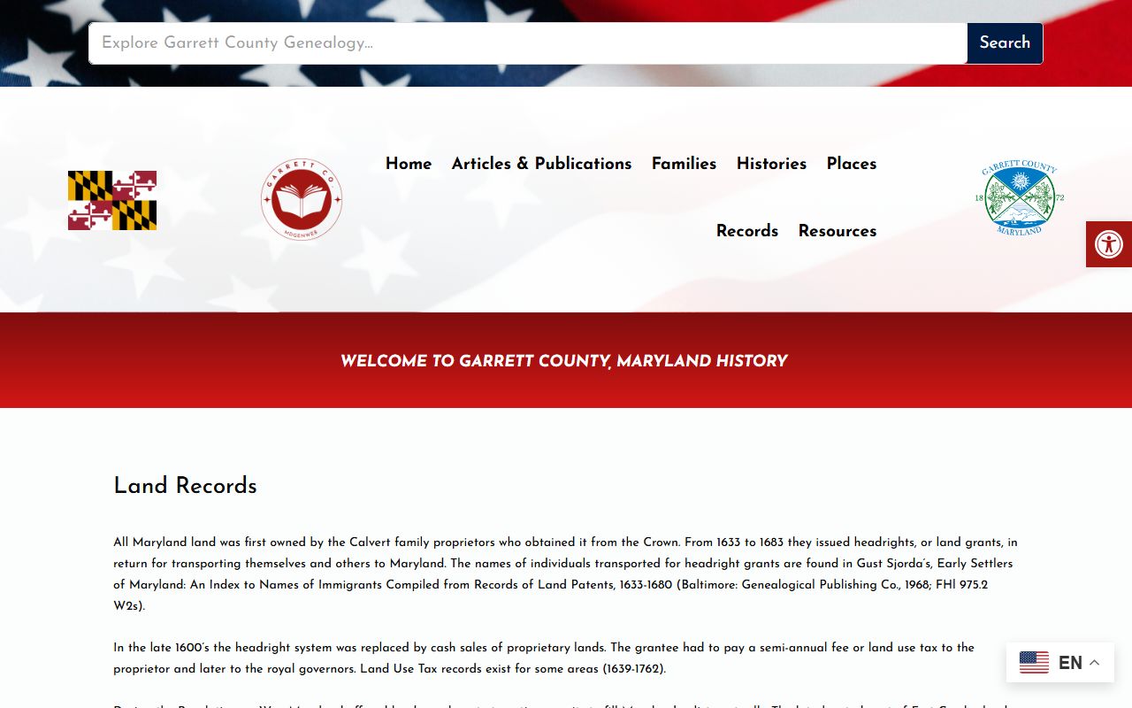 Garrett County historical land records at the Garrett County Historical Society